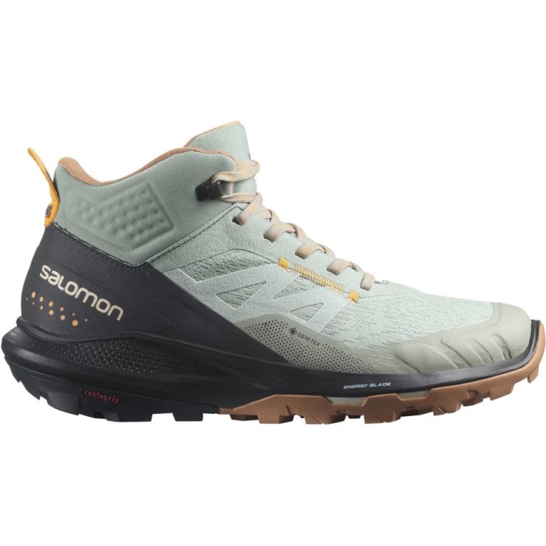 Botas Caminhada Salomon Outpulse Mid GTX Feminino Menta Pretas | PT U24086